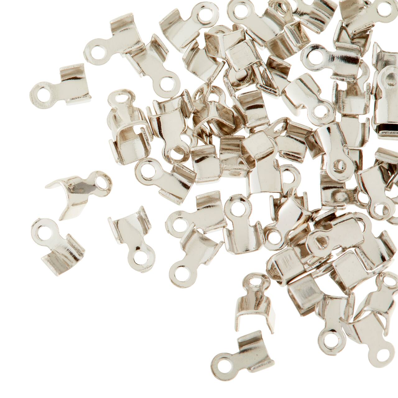 12 Packs: 62 ct. (744 total) 5mm Rhodium Crimps with Loops by Bead Landing™